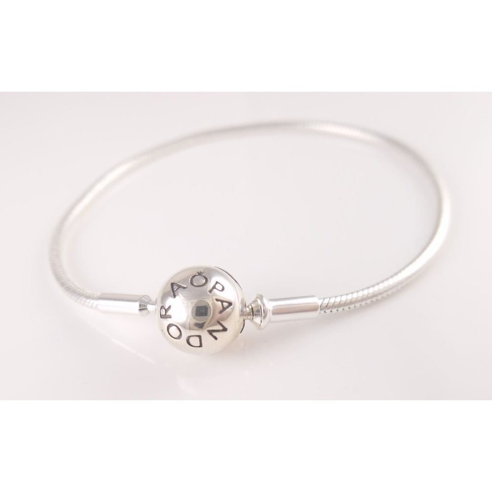 ESSENCE Authentic PANDORA Silver SMOOTH Chain LOGO BRACELET 596000 NEW in BOX!